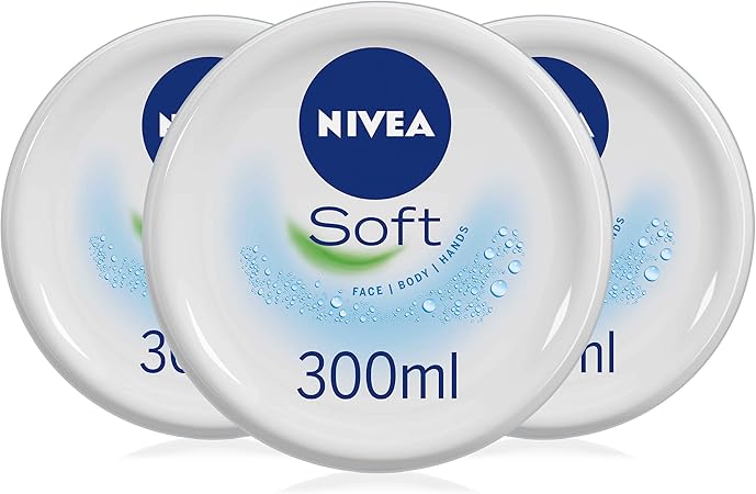 نيفيا كيس نيفيا سوفت من 3 (3 × 300 مل)، كريم مرطب للوجه والجسم واليدين مع فيتامين E وزيت جوجوبا، كريم مرطب لليدين ديبلي، كريم نهاري متعدد الأغراض - Image 2